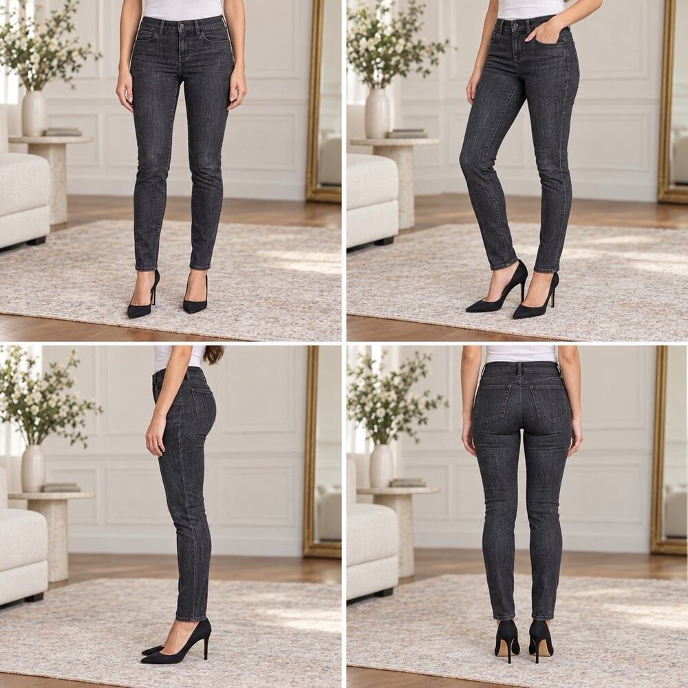 White House Black Market Noir Women’s XS Black Metallic Skinny Jeans
